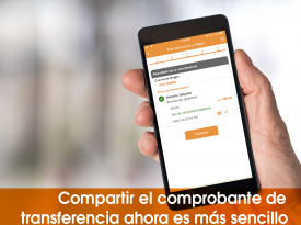 Comparte el comprobante de transferencia desde Banca Móvil