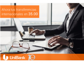 Transferencias Internacionales en 35.00 Unibank